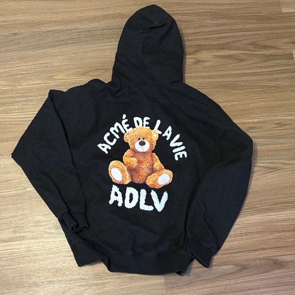 ACME Black Hoodie with Teddy Bear Design - Picture 2 of 4